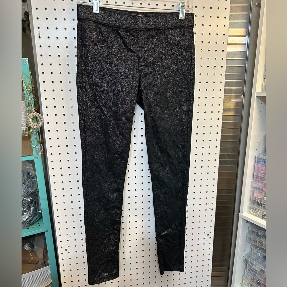 SO- Girls size 16 Black Sparkle legging style pull-on Pants